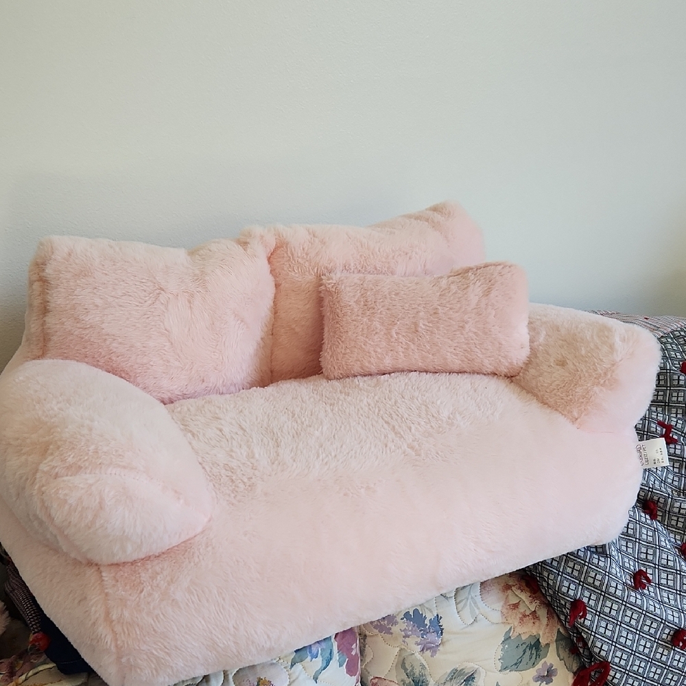 Plush Pink Sofa Pillow